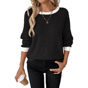 Womens Long Sleeve Shirts Crewneck Casual Tops Loose Fit Tunic Fall Fashion 2025 Blouses Clothing in Saudi Arabia