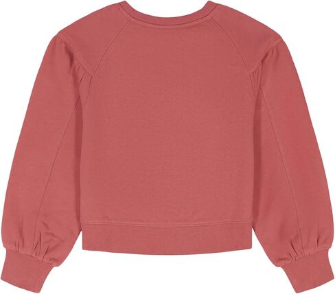 Calvin Klein Girls' Long Sleeve Popover Cozy Crew Neck Sweatshirt in Saudi Arabia
