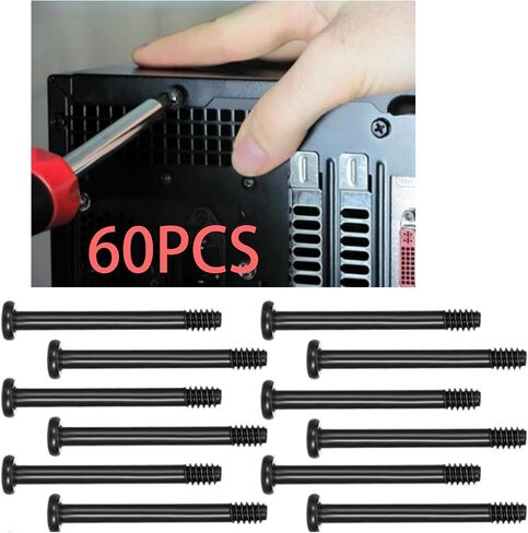 70PCS Computer Case Fan Part Desktop Computer Power Supply Fan Long Screw Black Radiator Fan Screw for Water Cooling Exhaust Fan Fixing 6-32x30mm in Saudi Arabia