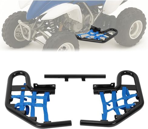 Nerf Bar Compatible with 2001-2005 Yamaha Raptor 660 / 660R Aluminium+Plastic Side Step Nerf Bar w/Blue Webbing Nets Powder Coated Black in Saudi Arabia