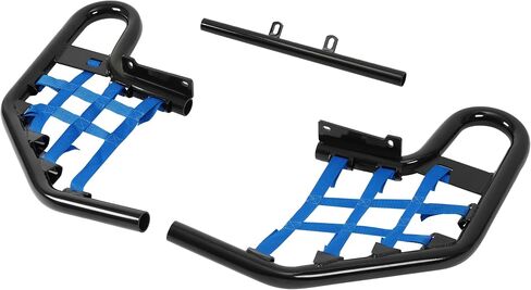 Nerf Bar Compatible with 2001-2005 Yamaha Raptor 660 / 660R Aluminium+Plastic Side Step Nerf Bar w/Blue Webbing Nets Powder Coated Black in Saudi Arabia