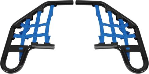 Nerf Bar Compatible with 2001-2005 Yamaha Raptor 660 / 660R Aluminium+Plastic Side Step Nerf Bar w/Blue Webbing Nets Powder Coated Black in Saudi Arabia