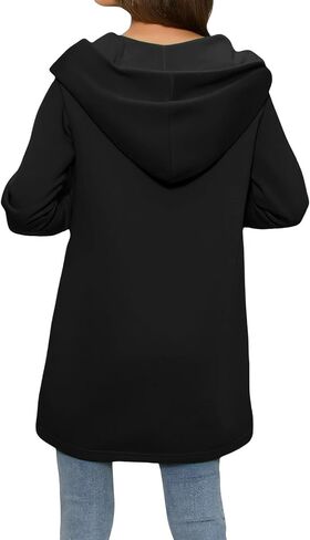 Single Breasted Hooded Jacket Women Casual Trench Coats Winter Pea Coat Loose Fit Hoodies Jackets Outerwear in Saudi Arabia