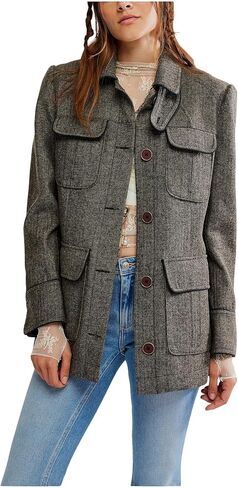 Free People womens Renaux Officer Jacket in Saudi Arabia