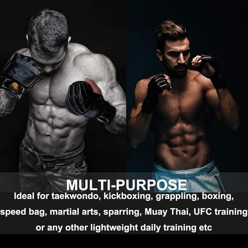 ZooBoo MMA Gloves, Half-Finger Boxing Fight Gloves MMA Mitts with Adjustable Wrist Band for Sanda Sparring Punching Bag Training (One Size Fits Most) in Saudi Arabia