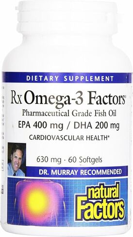 Natural Factors RxOmega-3, Natural Support for Heart Health with DHA and EPA, Daily Dietary Supplement, 60 Softgels in Saudi Arabia