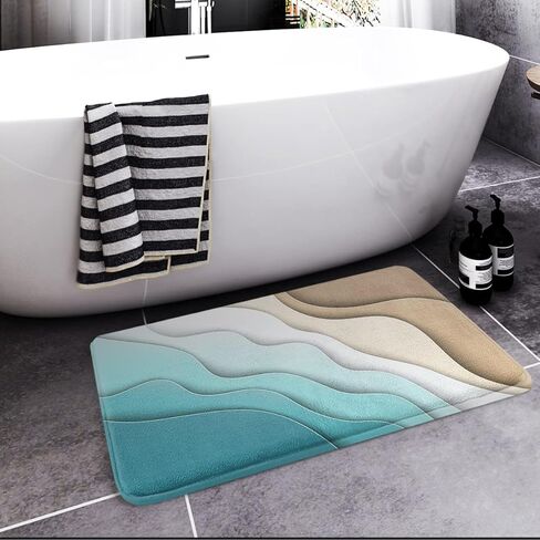 Britimes Bathroom Rug Mat Set of 2,Bathroom Mats Rugs No Silp sea Turtle Teal Ocean Bath Mat Bathroom Decorations Carpets 16x24 and 20x32 Inches for Kitchen Bedroom Indoor in Kuwait