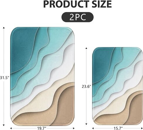 Britimes Bathroom Rug Mat Set of 2,Bathroom Mats Rugs No Silp sea Turtle Teal Ocean Bath Mat Bathroom Decorations Carpets 16x24 and 20x32 Inches for Kitchen Bedroom Indoor in Kuwait