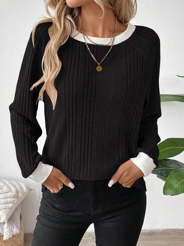 Womens Long Sleeve Shirts Crewneck Casual Tops Loose Fit Tunic Fall Fashion 2025 Blouses Clothing in Saudi Arabia