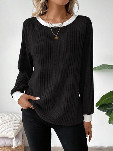 Womens Long Sleeve Shirts Crewneck Casual Tops Loose Fit Tunic Fall Fashion 2025 Blouses Clothing in Saudi Arabia