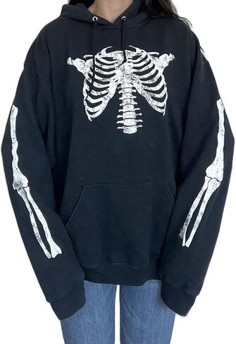 Women Men Y2k Hoodie Oversized Long Sleeve Pullover Sweatshirt Goth Grunge Aesthetic Hoodies Vintage Streetwear in Kuwait