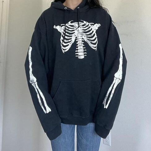Women Men Y2k Hoodie Oversized Long Sleeve Pullover Sweatshirt Goth Grunge Aesthetic Hoodies Vintage Streetwear in Kuwait