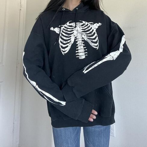 Women Men Y2k Hoodie Oversized Long Sleeve Pullover Sweatshirt Goth Grunge Aesthetic Hoodies Vintage Streetwear in Kuwait