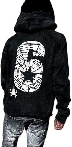 Women Men Y2k Hoodie Oversized Long Sleeve Pullover Sweatshirt Goth Grunge Aesthetic Hoodies Vintage Streetwear in Kuwait