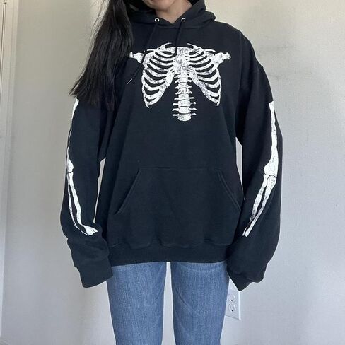 Women Men Y2k Hoodie Oversized Long Sleeve Pullover Sweatshirt Goth Grunge Aesthetic Hoodies Vintage Streetwear in Kuwait