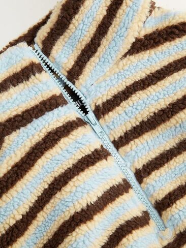قميص من النوع الثقيل CIDER Fleece Stripe ذو ياقة واقفة ورباط ونصف سحاب in Saudi Arabia