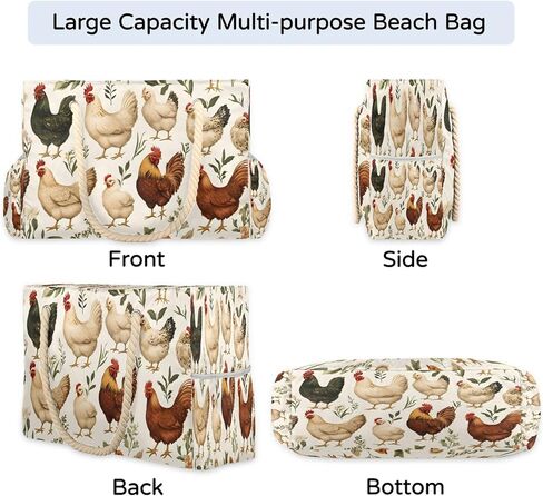 Beach Bags for Women with Zipper Beach Tote Bag Waterproof Sandproof Gym Swim Pool Grocery Travel Bag in Saudi Arabia
