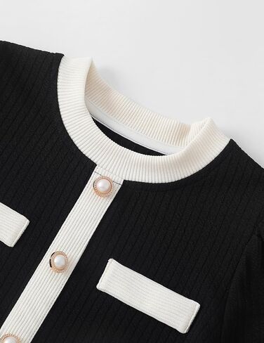 Girls Dress Fall Dress Long Sleeve Button Color Block Winter Casual Party Dresses 5-14Y in Saudi Arabia