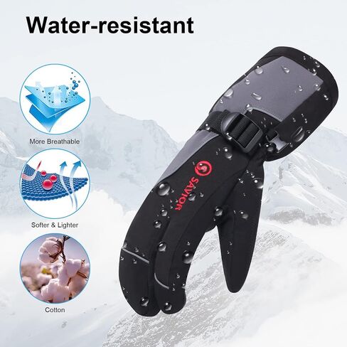 SAVIOR HEAT Heated Ski Mittens 3-Finger Gloves Electric Rechargeable Battery Mitts for Men Women Kids Winter Snowboard Motorcycle Skating Camping Hunting in Saudi Arabia