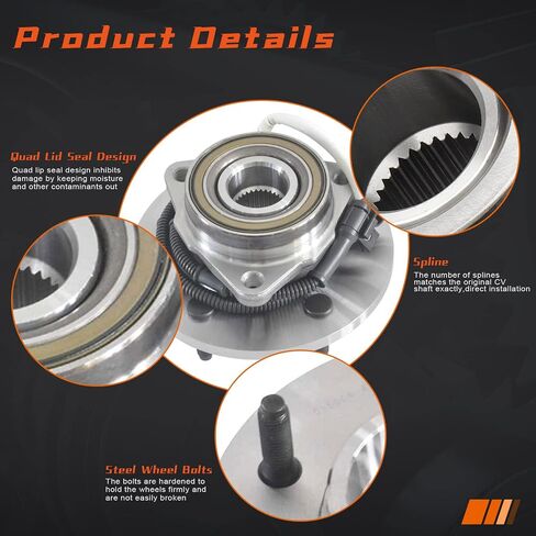 (Pair) DRIVESTAR 515004 4WD Front Wheel Hub & Bearing Assembly for Ford Expedition 4WD 1997-2000, 1998-2000 LINCOLN Navigator (4x4 w/ABS 5 Lugs) in Saudi Arabia