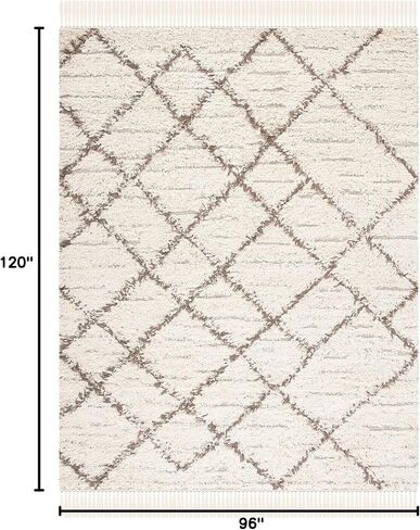 SAFAVIEH Casablanca Collection Runner Rug - 2'3" x 8', Ivory & Taupe, Handmade Moroccan Fringe, Ideal for High Traffic Areas in Living Room, Bedroom (CSB277A) in Saudi Arabia