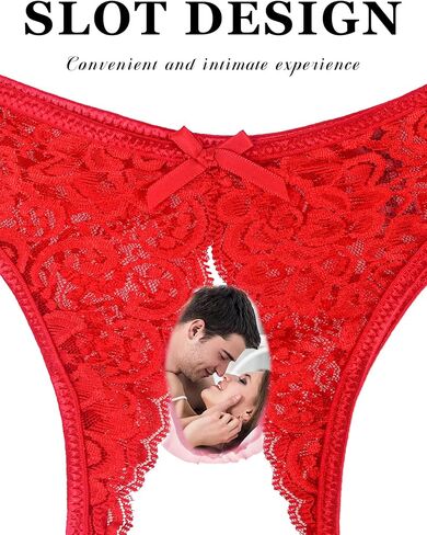 Lace Crotchless Panties Womens Floral Sexy Thong with Cute Bow Underwear for Women Plus Size S-2XL in Kuwait