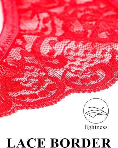 Lace Crotchless Panties Womens Floral Sexy Thong with Cute Bow Underwear for Women Plus Size S-2XL in Kuwait