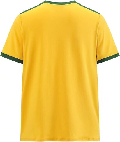 Men's Brazil Soccer Jersey Tees Letter Print Graphic Short Sleeve Crew Neck T Shirts Top in Saudi Arabia