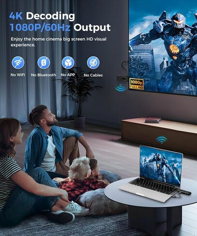 Wireless HDMI Transmitter and Receiver,Upgraded LED Display,4K Decode & 1080P Output,Plug and Play Portable 2.4G/5G Wireless HDMI Extender,Compatible with PC/Laptop/Camera/HDTV/Projector/TV Box in Saudi Arabia