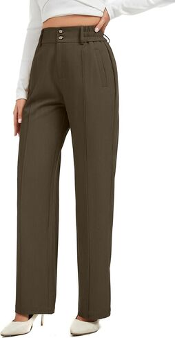 FUNYYZO Wide Casual Pants Women's High Elastic Waisted Business Work Trousers Long Straight Suit Pants in Kuwait
