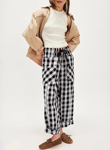 بنطال Acelitt نسائي كاجوال فضفاض برباط خصر مطاطي مع جيوب، S-XXL in Saudi Arabia