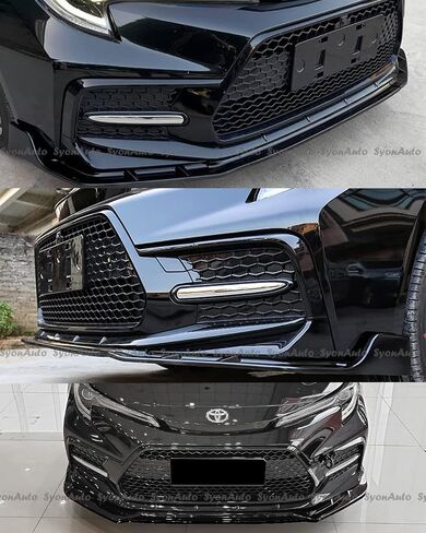 يناسب 2020-2026 تويوتا كورولا سيدان SE/XSE لامع أسود V2 SPORT FRONT BUMPER LIP SPLITTER KIT in Saudi Arabia