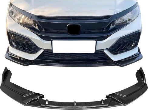 IKON MOTORSPORTS, Front Bumper Lip Compatible with 2017-2021 Honda Civic Hatchback & Si, IKON Style Gloss Black PP Front Lip Under Chin Spoiler Add On, 2018 2019 2020 in Saudi Arabia