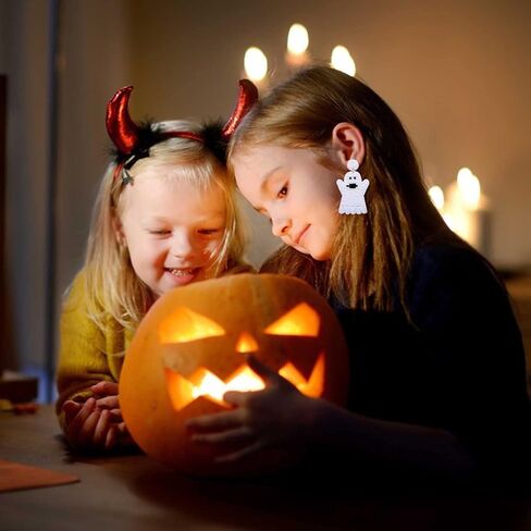 Halloween Beaded Earrings Set Spooky Boo Pumpkin Ghost Earrings for Women Candy Corn Trick Treat Drop Dangle Earrings for Cosplay Costume Parties Holiday Gifts in Kuwait