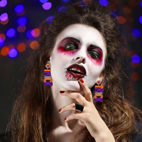 Halloween Beaded Earrings Set Spooky Boo Pumpkin Ghost Earrings for Women Candy Corn Trick Treat Drop Dangle Earrings for Cosplay Costume Parties Holiday Gifts in Kuwait