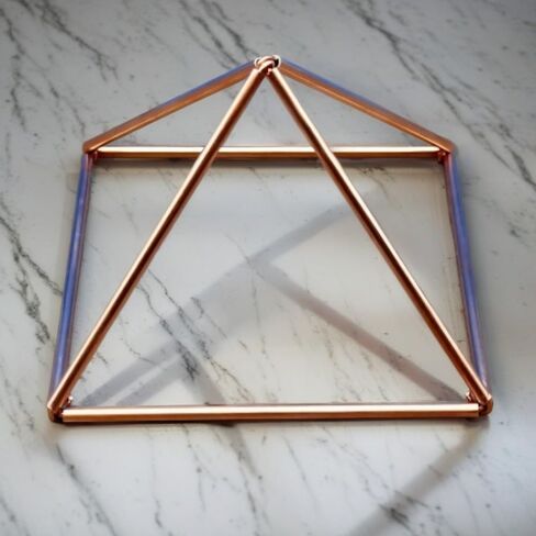 Intention Setting Box Handmade Copper Pyramid with Sri Yantra Engraved, Reiki Healing & Vastu Shastra Decor, Copper Meditation Pyramid Energy Emitter, Pyramid Meditation Healing Gemstone in Saudi Arabia