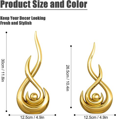 XMGZQ Modern Abstract Art Home Decor Accent,Contemporary Statues Coffee Table Decor for Living Room,Table Centerpieces for Dining Room,Ceramic Sculptures Knick Knacks for TV Stand Show Piece (Gold) in Saudi Arabia