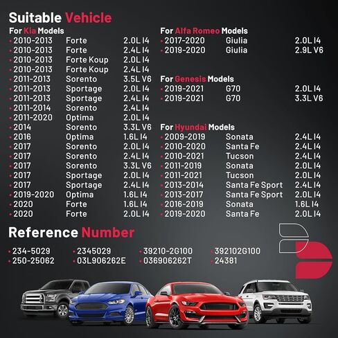 مستشعر الأوكسجين BDFHYK مستشعر O2 المنبع، متوافق مع Kia Forte Sorento Sportage 2.4L، متوافق مع Hyundai Santa Fe Tucson Sonata 2.0 2.4L 2010-2016، 234-5029 استبدال قطعة واحدة in Saudi Arabia