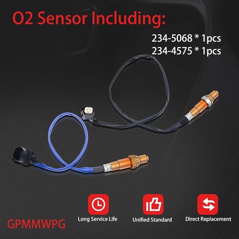 2 قطعة مستشعر O2 234-5068 234-4575، 02 مستشعر، مستشعر الأوكسجين البديل للسيارات متوافق مع Ford for Focus 2015 2016 2017 2018 in Kuwait