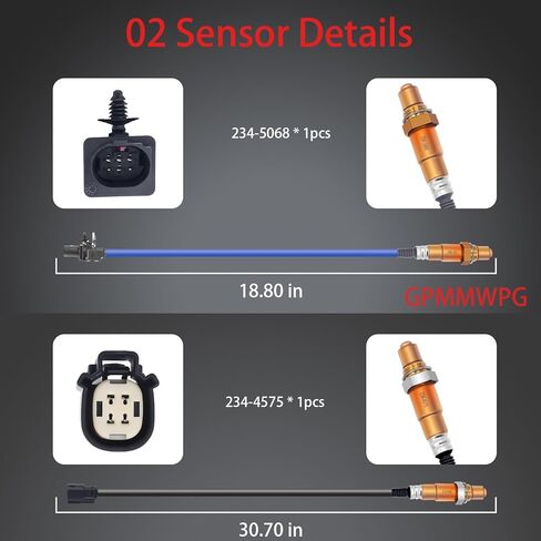 2 قطعة مستشعر O2 234-5068 234-4575، 02 مستشعر، مستشعر الأوكسجين البديل للسيارات متوافق مع Ford for Focus 2015 2016 2017 2018 in Kuwait