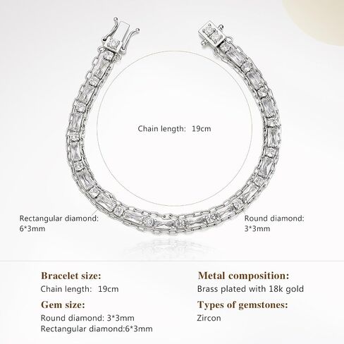 Cicy Bell Womens 14k Gold Plated Link Bracelets Double Layered Cubic Zirconia Tennis Bracelets Fashion Vacation Jewelry Gifts for Mom Friends in Saudi Arabia