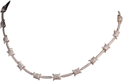 GLD Shop الأسلاك الشائكة - قلادة، خيارات السوار - سوار بطول 6/7/8/9 بوصة - قلادة 16/18/20/22 بوصة - الذهب الأبيض - للجنسين in Kuwait