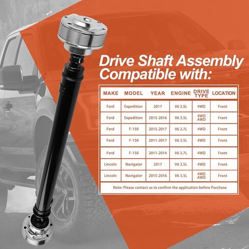 BL3Z4A376A Front Complete Drive Shaft Prop Shaft Driveshaft Assembly Compatible with Ford F-150 2011-2017, Expedition & Lincoln Navigator 2015-2017, 4WD AWD, Replace OE BL3Z4A376A, BL3Z4A376B in Saudi Arabia