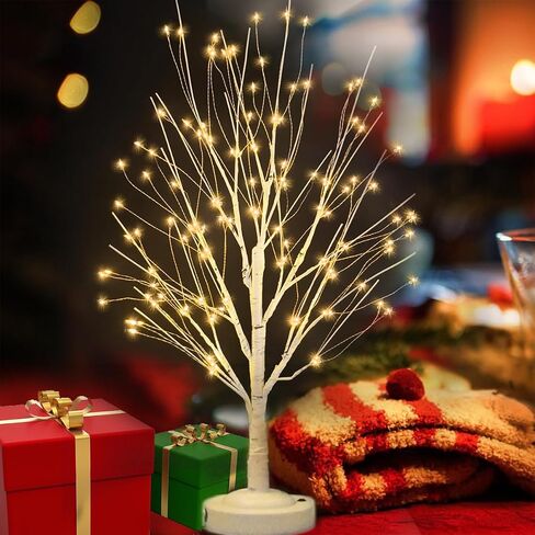 Warm White Birch Tree with LED Lights, 144 LED Lighted Birch Tree, DIY Artificial Tabletop Tree, Light Up Tree Lamp for Table Home Wedding Thanksgiving Mother’s Day Christmas Party Decor in Saudi Arabia