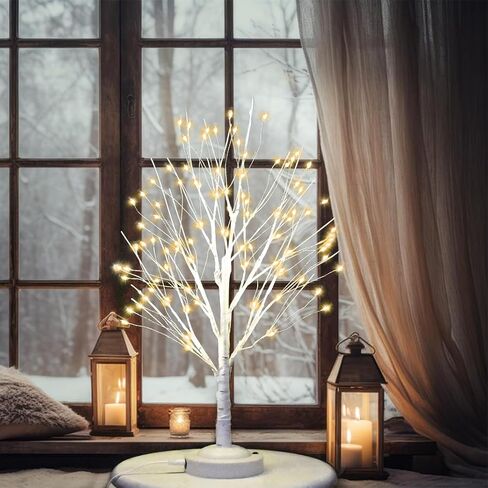 Warm White Birch Tree with LED Lights, 144 LED Lighted Birch Tree, DIY Artificial Tabletop Tree, Light Up Tree Lamp for Table Home Wedding Thanksgiving Mother’s Day Christmas Party Decor in Saudi Arabia