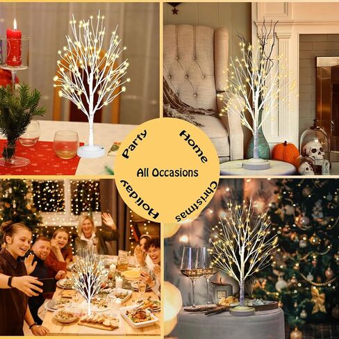 Warm White Birch Tree with LED Lights, 144 LED Lighted Birch Tree, DIY Artificial Tabletop Tree, Light Up Tree Lamp for Table Home Wedding Thanksgiving Mother’s Day Christmas Party Decor in Saudi Arabia