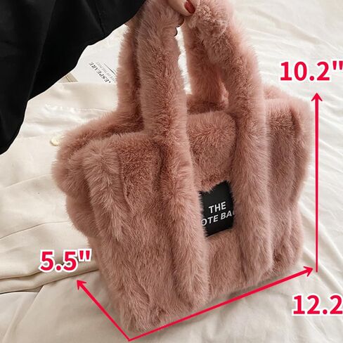 Fluffy Tote Bag Plush Underarm Bag Fashion Fluffy Crossbody Bag for Women Winter in Saudi Arabia