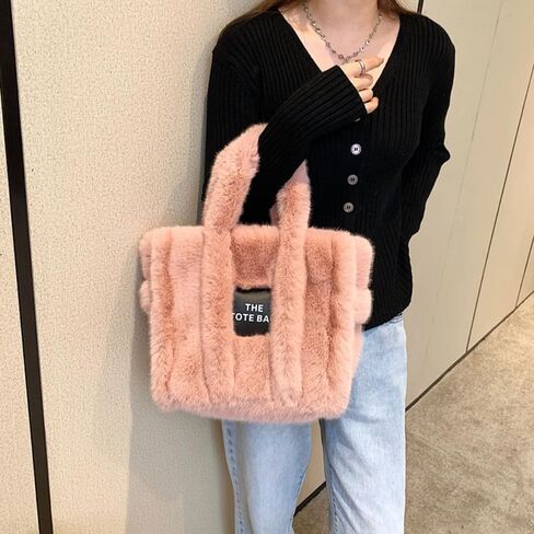 Fluffy Tote Bag Plush Underarm Bag Fashion Fluffy Crossbody Bag for Women Winter in Saudi Arabia