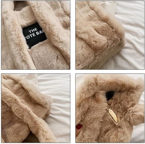 Fluffy Tote Bag Plush Underarm Bag Fashion Fluffy Crossbody Bag for Women Winter in Saudi Arabia