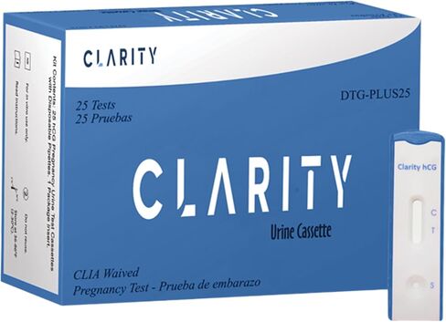 شريط اختبار حمل البول CLA PLUS25-HC HCG، معتمد من وزارة الصحة الكندية (عبوة من 25 قطعة) in Saudi Arabia